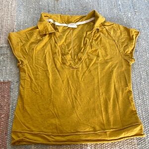 We The Free Mustard Button Down Shirt